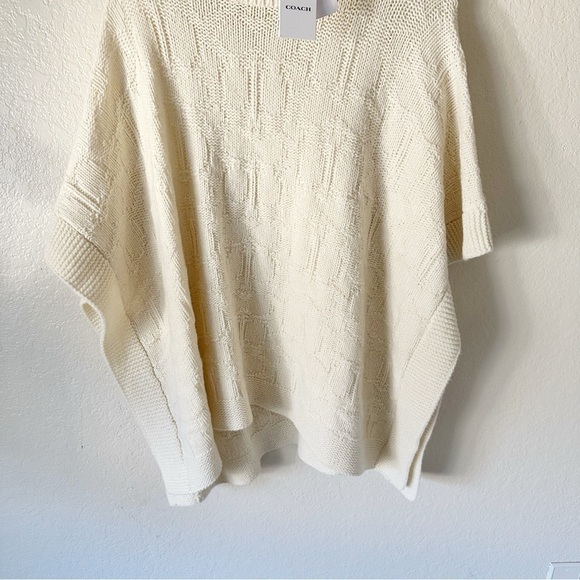 NEW Coach Signature Knit Poncho size S - Picture 5 of 10